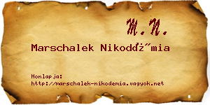 Marschalek Nikodémia névjegykártya